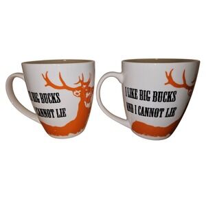 Mossy Oak I Like Big Bucks And I Cannot Lie Coffee Mug Set of 2 Hunting Humor